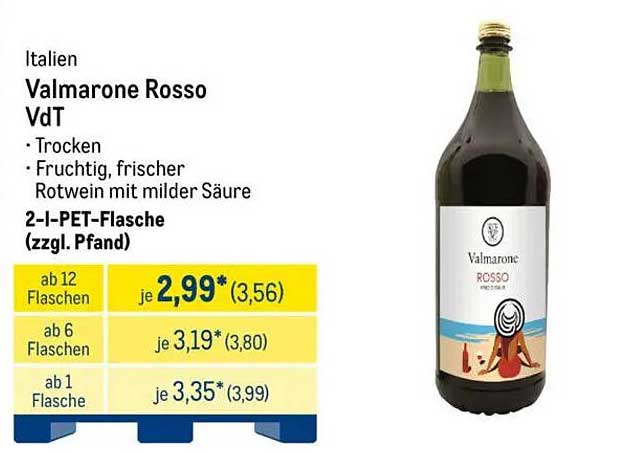 Valmarone Rosso VdT - 2-l-PET-Flasche