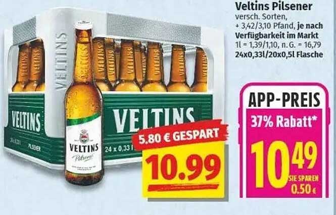 Veltins Pilsener 24 x 0,33l Flaschen im Angebot!