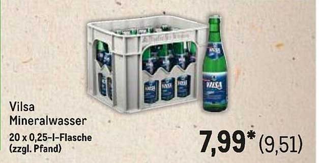 Vilsa Mineralwasser 20 x 0,25 l-Flasche