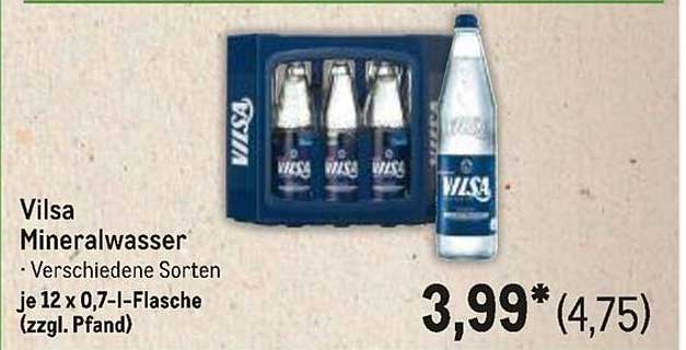 Vilsa Mineralwasser - Verschiedene Sorten