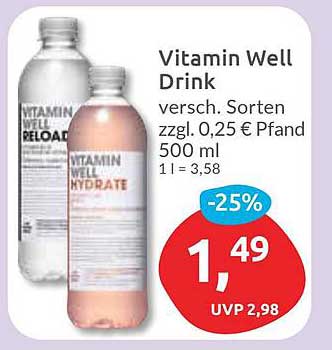 Vitamin Well Drink – verschiedene Sorten