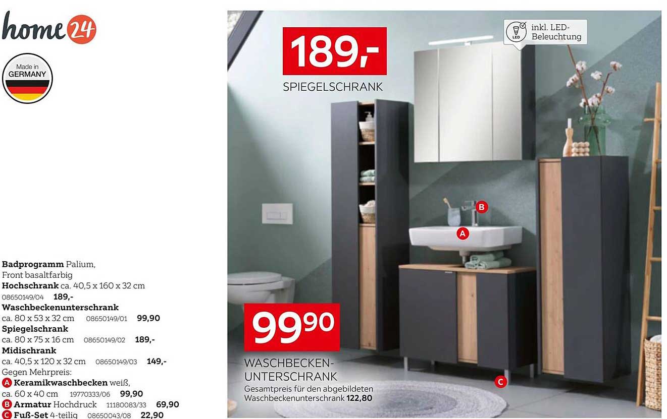 Waschbeckenunterschrank für nur 99,90 € – clever sparen!