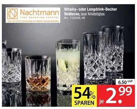 Whisky- oder Longdrink-Becher Noblesse, aus Kristallglas