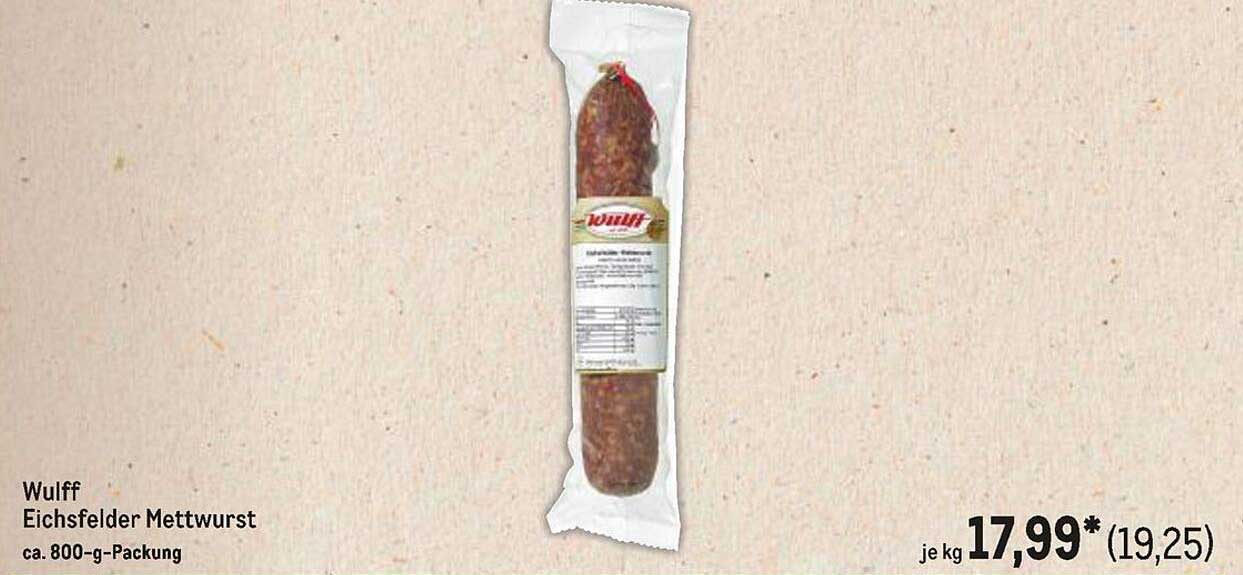Wulff Eichsfelder Mettwurst ca. 800-g-Packung