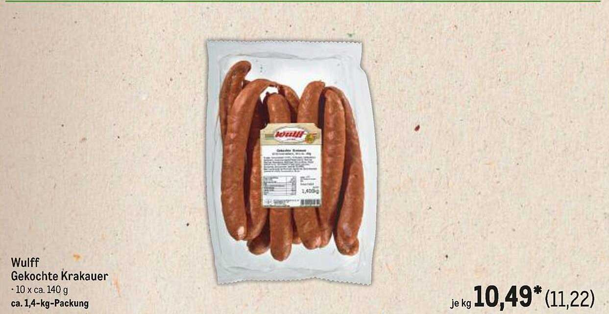Wulff Gekochte Krakauer - 10 x ca. 140 g