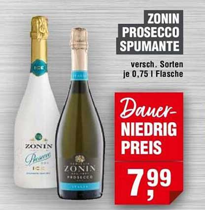 ZONIN PROSECCO SPUMANTE - Verschiedene Sorten je 0,75 l Flasche