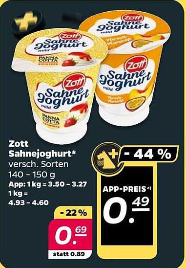 Zott Sahnejoghurt - verschiedene Sorten 140 - 150 g