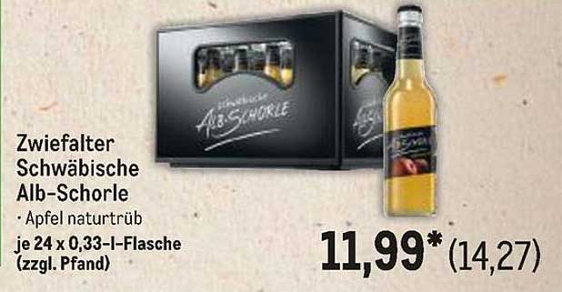 Zwiefalte Schwäbische Alb-Schorle 24 x 0,33 l