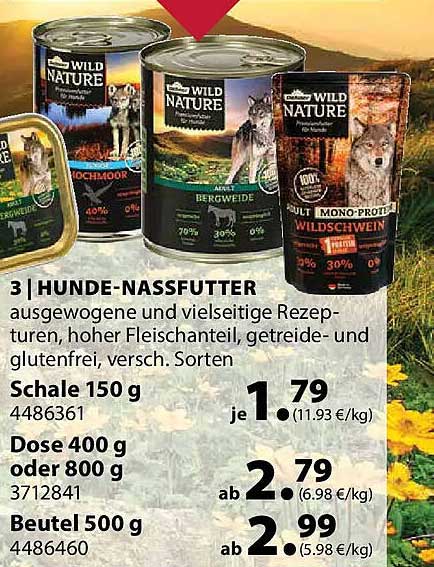 3 HUNDE-NASSFUTTER