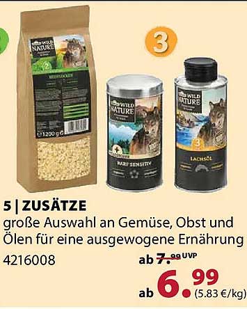 5 | ZUSÄTZE
große Auswahl an Gemüse, Obst und Ölen für eine ausgewogene Ernährung