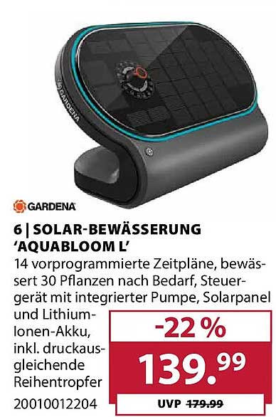 6 | SOLAR-BEWÄSSERUNG 'AQUABLOOM L'