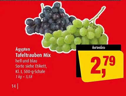 Ägypten Tafeltrauben Mix hell und blau