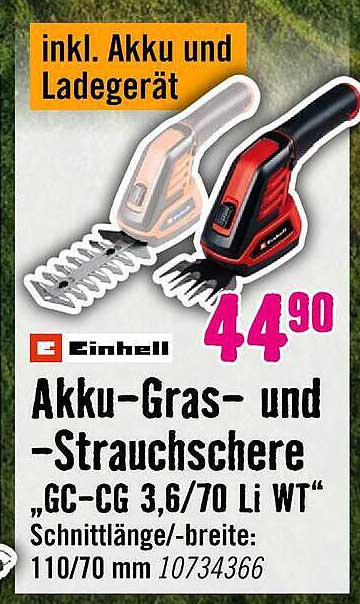 Akku-Gras- und -Strauchschere „GC-CG 3,6/70 Li WT“