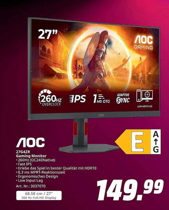AOC 27G4ZR Gaming Monitor