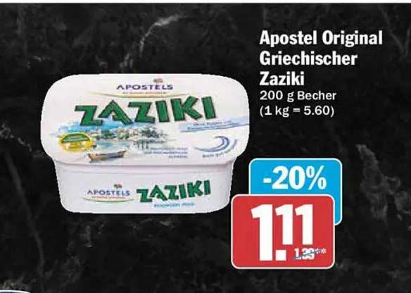 Apostel Original Griechischer Zaziki 200 g Becher (1 kg = 5.60)