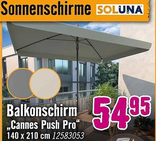 Balkonschirm „Cannes Push Pro“