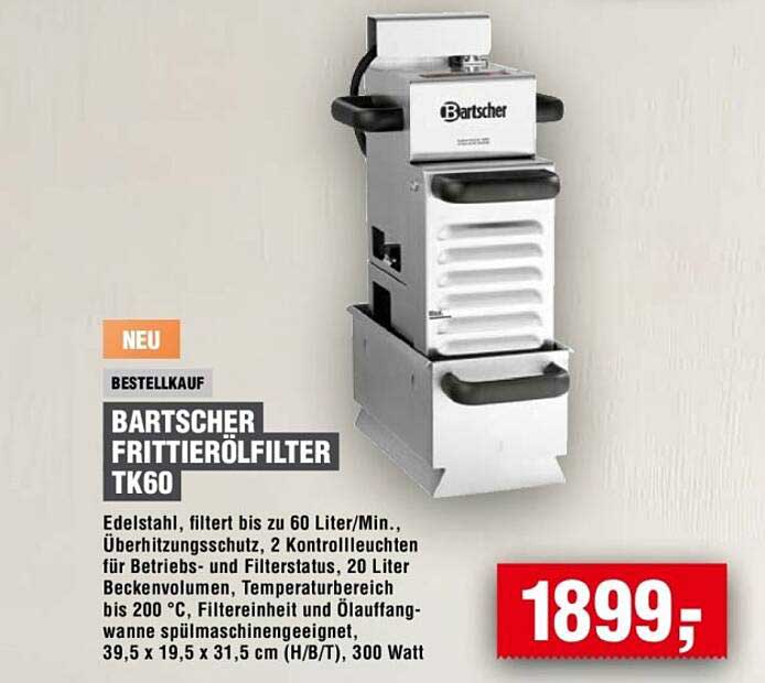 BARTSCHER FRITIERÖLFILTER TK60