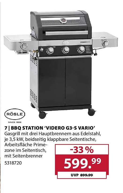 BBQ STATION 'VIDERO G3-S VARIO'