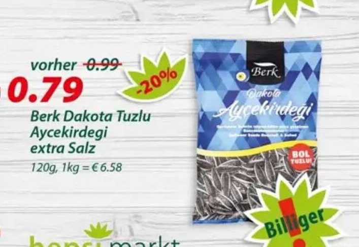 Berk Dakota Tuzlu Aycekirdegi extra Salz