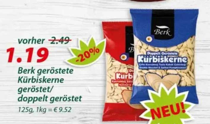 Berk geröstete Kürbiskerne geröstet/ doppelt geröstet