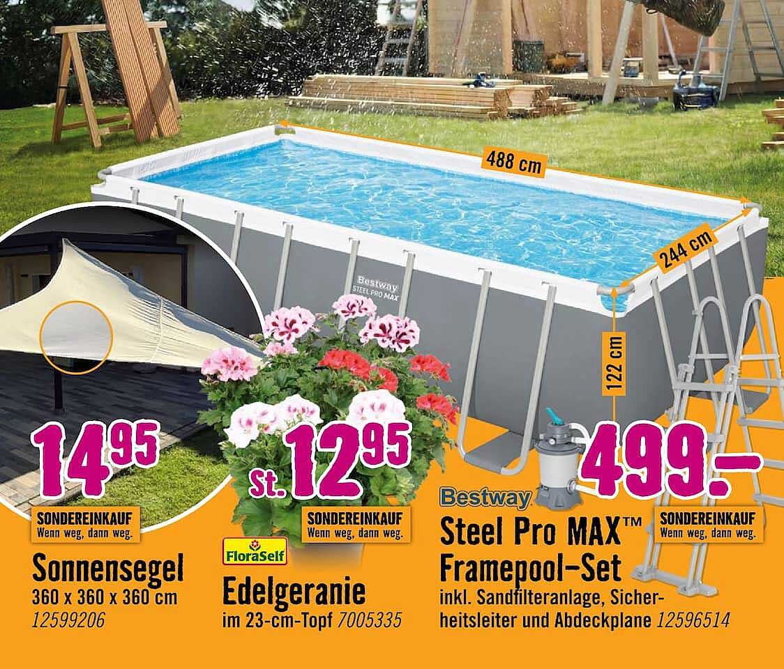 Bestway Steel Pro MAX Framepool-Set inkl. Sandfilteranlage, Sicherheitsleiter und Abdeckplane