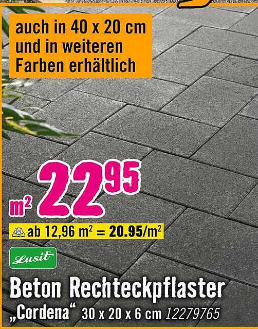 Beton Rechteckpflaster „Cordena“ 30 x 20 x 6 cm 12279765