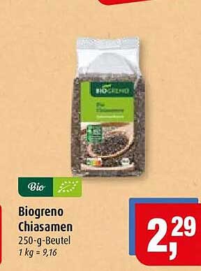 Biogreno Chiasamen 250-g-Beutel 1 kg = 9,16