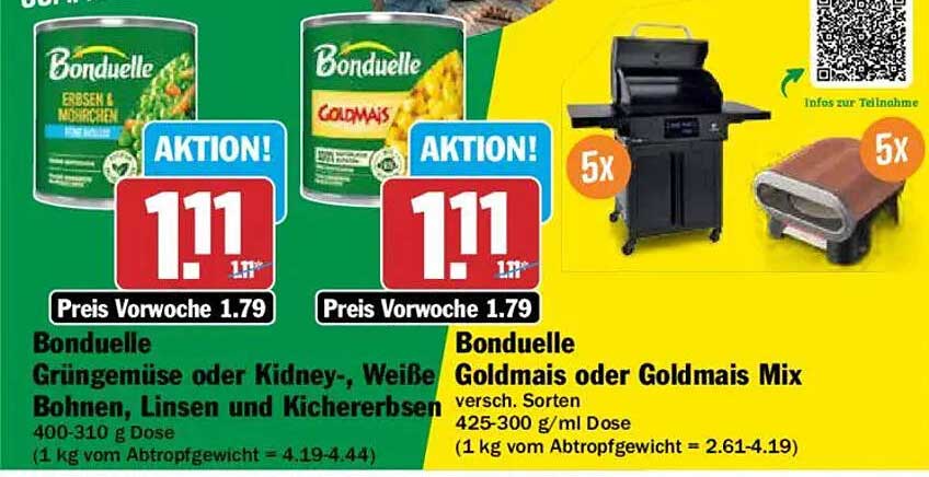 Bonduelle Grüne Gemüse oder Kidney-, Weiße Bohnen, Linsen und Kichererbsen