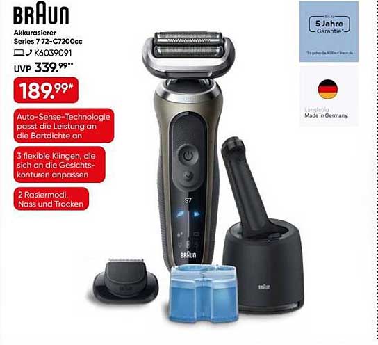 BRAUN Akkurasierer Series 7 72-C7200cc