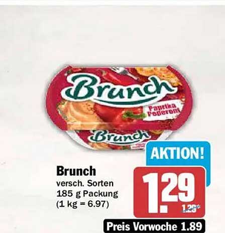 Brunch versch. Sorten 185 g Packung (1 kg = 6.97)