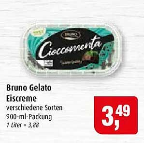 Bruno Gelato Eiscreme verschiedene Sorten 900-ml-Packung 1 Liter = 3,88