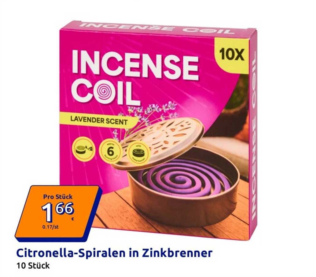 Citronella-Spiralen in Zinkbrenner