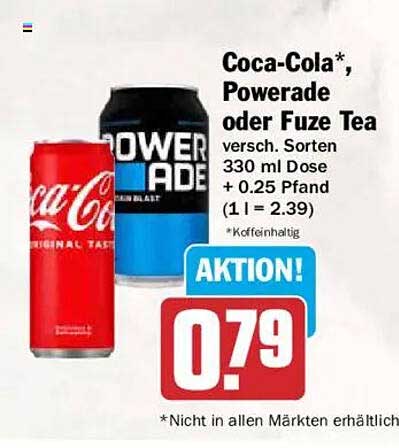 Coca-Cola*, Powerade oder Fuze Tea