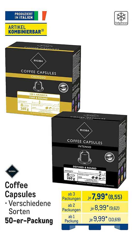Coffee Capsules • Verschiedene Sorten 50-er-Packung
