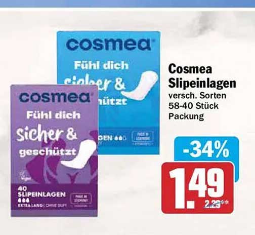 Cosmea Slipeinlagen versch. Sorten 58-40 Stück Packung