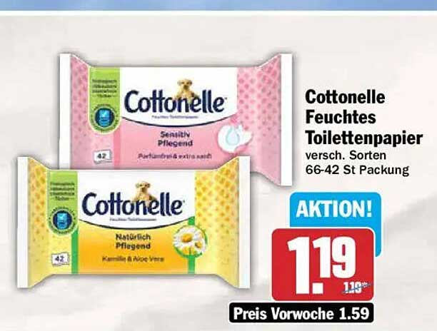 Cottonelle Feuchtes Toilettenpapier versch. Sorten 66-42 St Packung