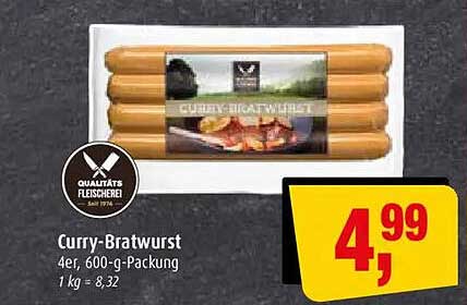 Curry-Bratwurst 4er, 600-g-Packung