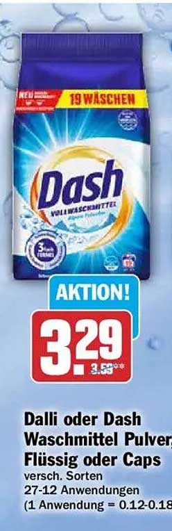 Dalli oder Dash Waschmittel Pulver Flüssig oder Caps