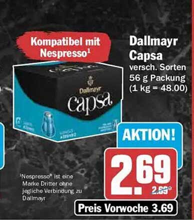 Dallmayr Capsa versch. Sorten 56 g Packung (1 kg = 48.00)