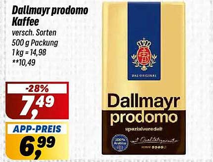 Dallmayr prodomo Kaffee versch. Sorten 500 g Packung