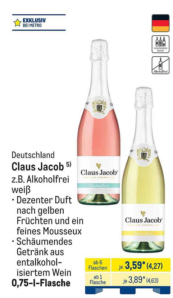 Deutschland Claus Jacob 5) z.B. Alkoholfrei weiß