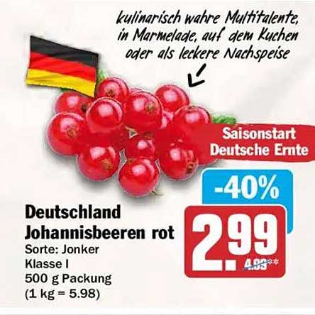 Deutschland Johannisbeeren rot
