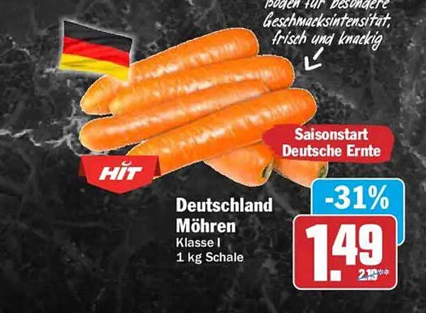 Deutschland Möhren Klasse I 1 kg Schale