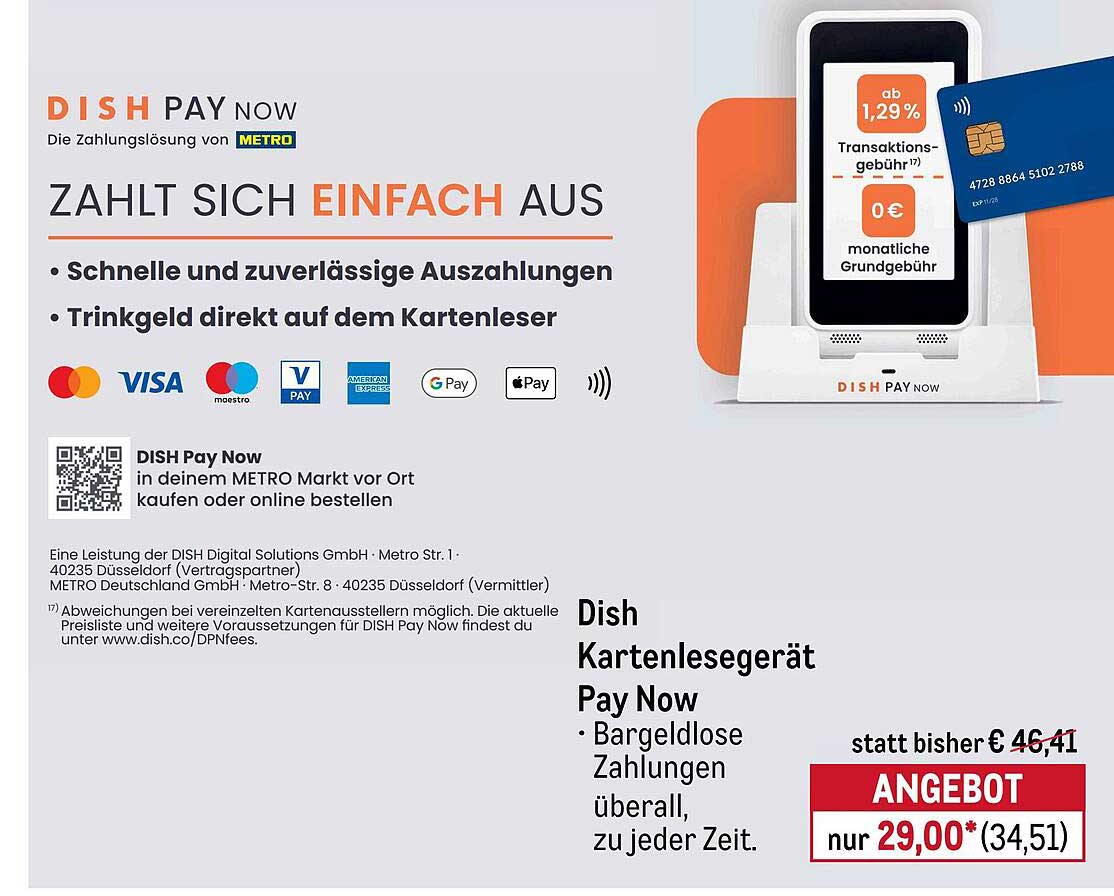 Dish Kartenlesegerät Pay Now