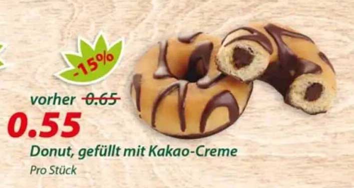Donut, gefüllt mit Kakao-Creme
