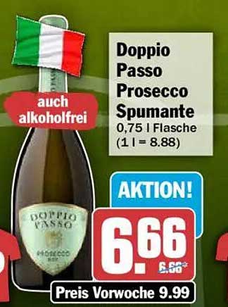 Doppio Passo Prosecco Spumante 0,75 l Flasche (1 l = 8.88)