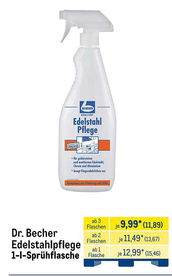 Dr. Becher Edelstahlpflege 1-l-Sprühflasche