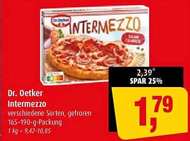 Dr. Oetker Intermezzo verschiedene Sorten, gefroren 165-190-g-Packung