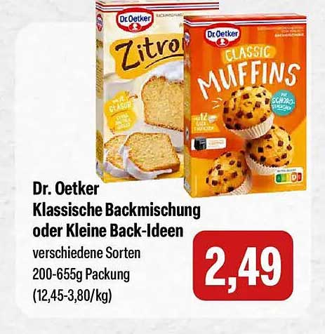 Dr. Oetker Klassische Backmischung oder Kleine Back-Ideen