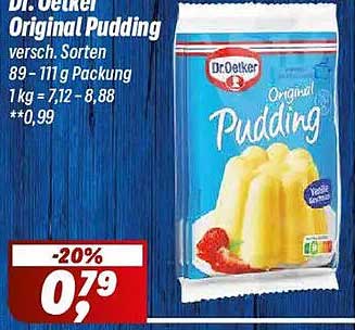 Dr. Oetker Original Pudding verschieden Sorten 89 - 111 g Packung